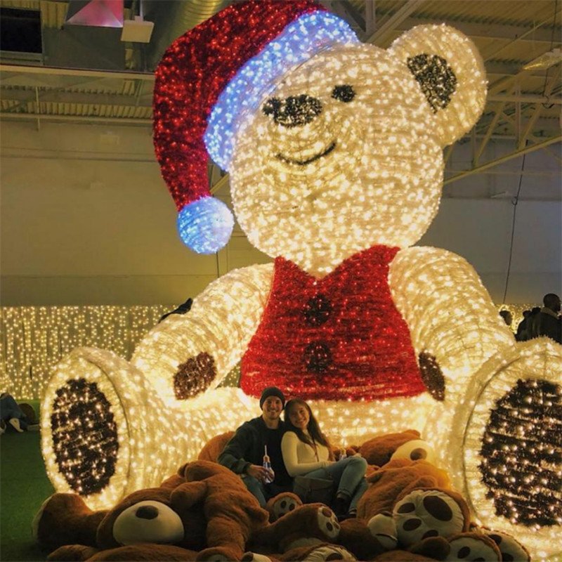 LED 3D Snowman Ornaments Outdoor Sculpture Christmas Holiday Commercial Decorations Art Custom Large Size String Motif Lights