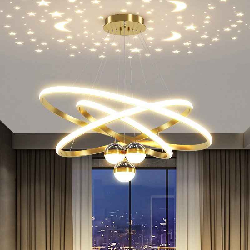 Three Ring Ball Hanging Pendant Lights Modern Nordic Atmosphere Livngroom Dining Room Chandelier