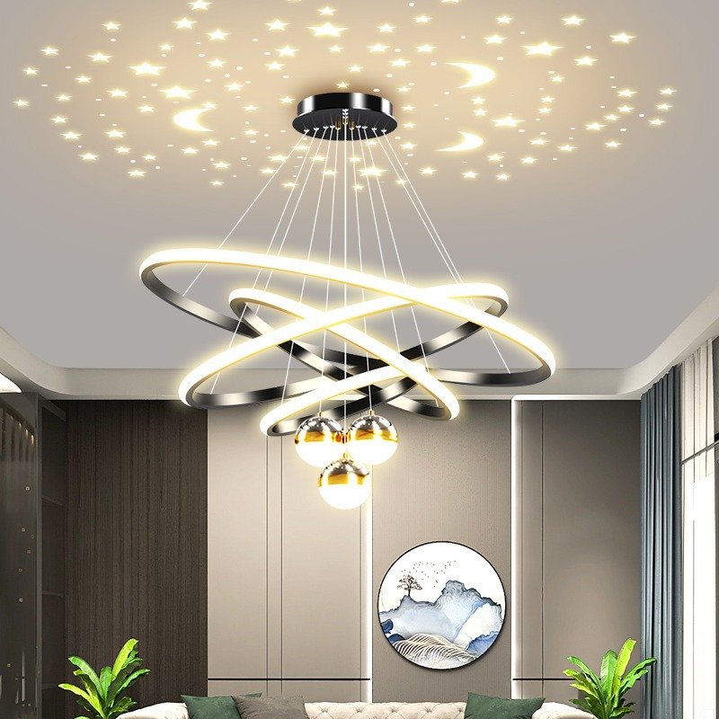 Three Ring Ball Hanging Pendant Lights Modern Nordic Atmosphere Livngroom Dining Room Chandelier