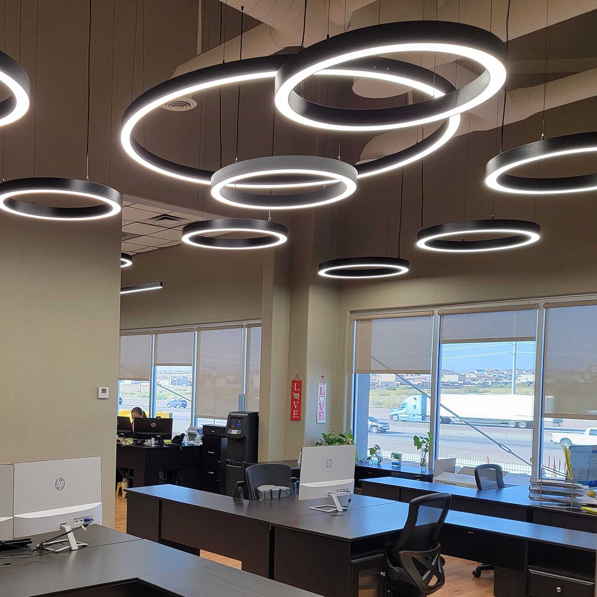 Flicker-free Ceiling Circular Light Big Size LED Aluminum Light Fixtures for Shopping Mall
