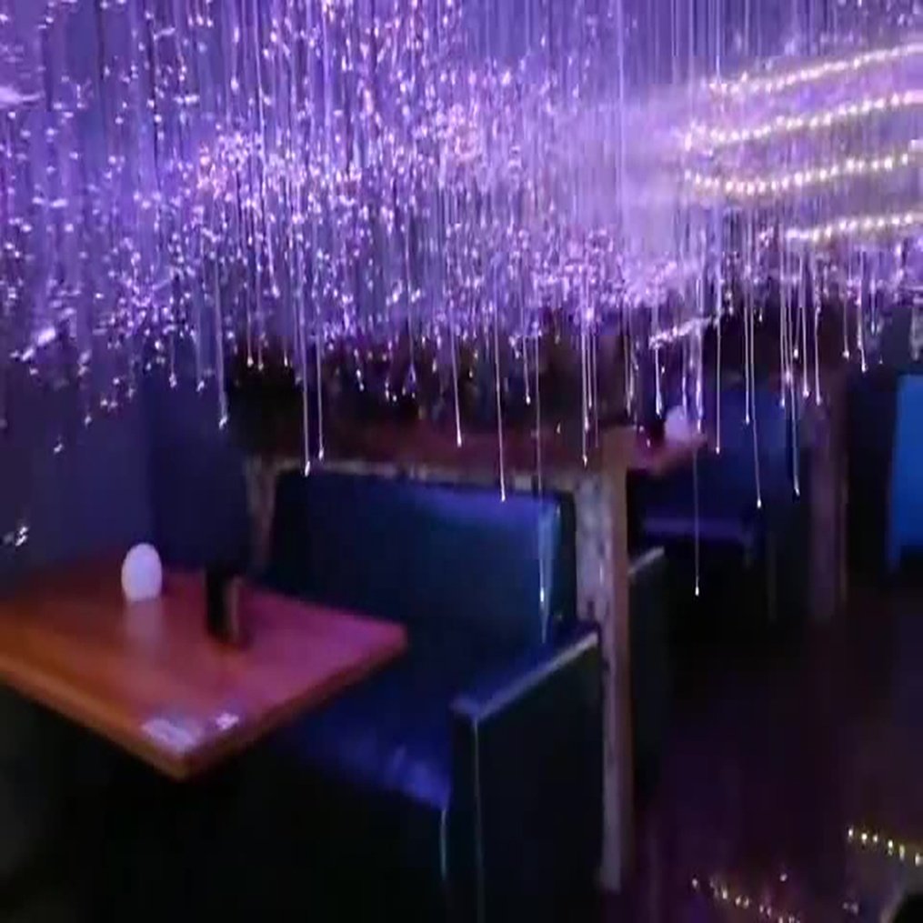 8W Fiber Optic Light Creative Net Red Light Restaurant bar Star Fiber Optic Chandelier Starry Sky Top Full of Stars