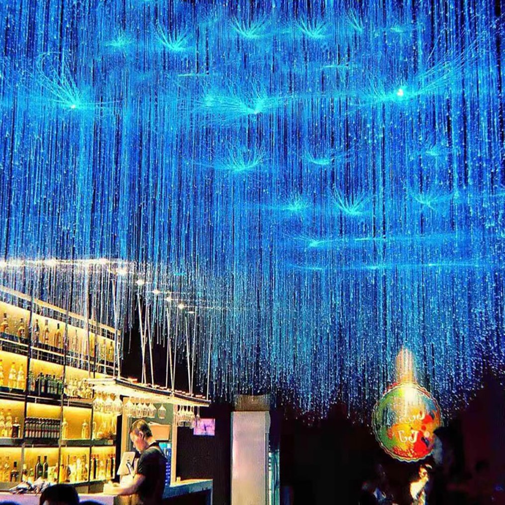 8W Fiber Optic Light Creative Net Red Light Restaurant bar Star Fiber Optic Chandelier Starry Sky Top Full of Stars