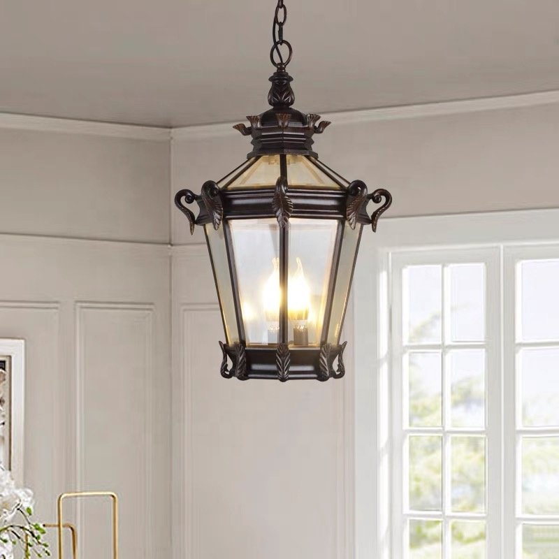 Luxury Antique Style Indoor and Outdoor Waterproof Pendant Light, High-quality Balcony, Living Room, Villa Pendant Light