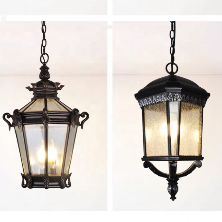 Luxury Antique Style Indoor and Outdoor Waterproof Pendant Light, High-quality Balcony, Living Room, Villa Pendant Light