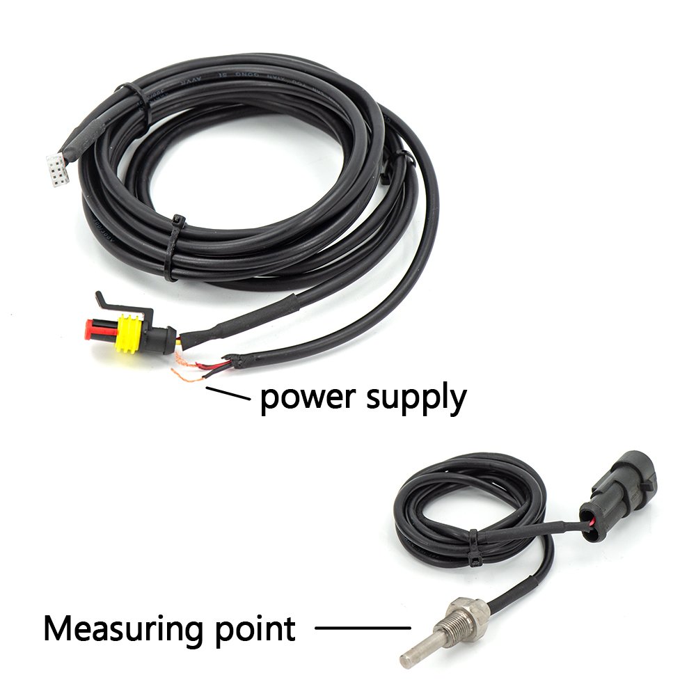 52mm Auto DC 12V Water Temperature Gauge with 1/8 NPT Sensor Car Digital Meter Red Display Temp 0-300F(-17~187C)