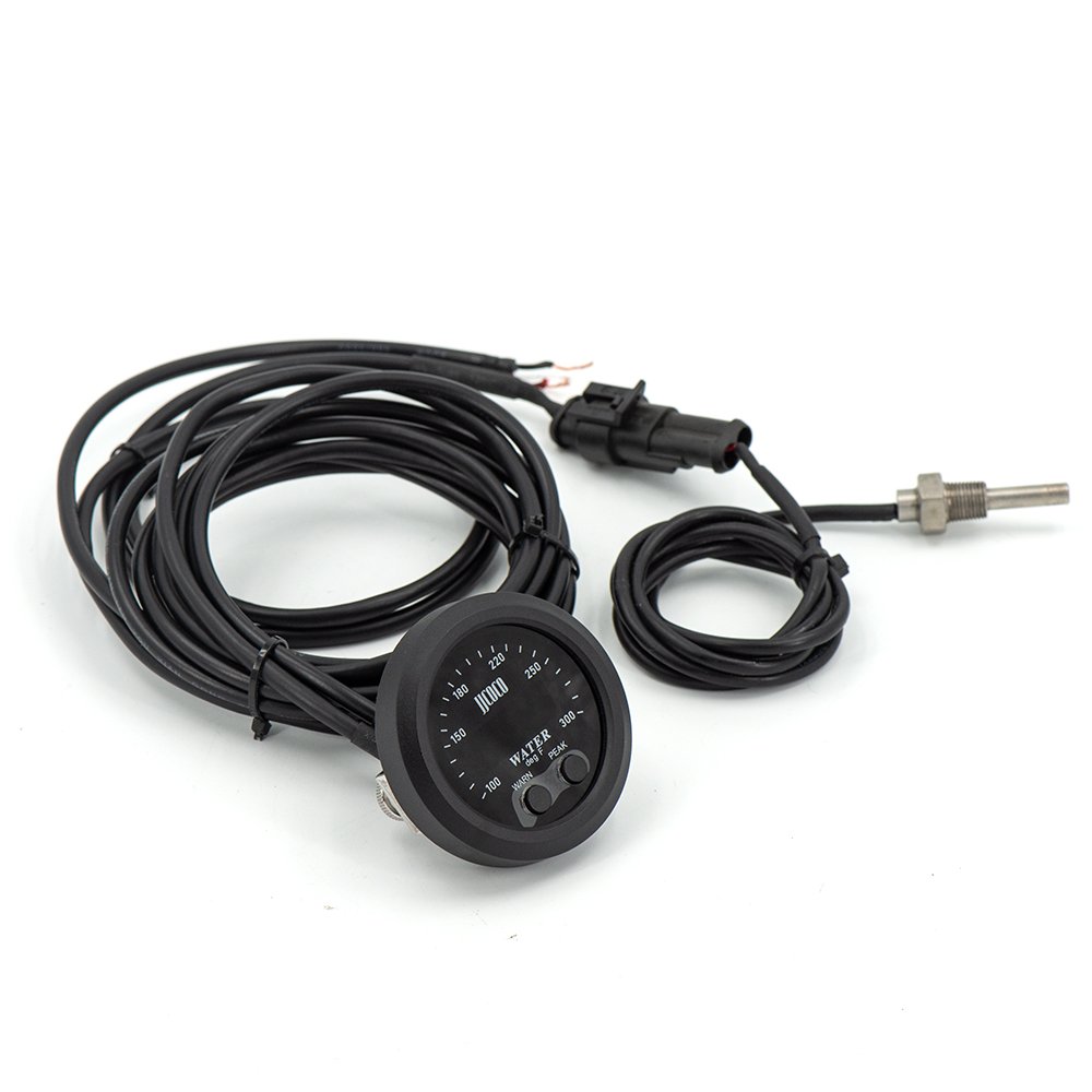 52mm Auto DC 12V Water Temperature Gauge with 1/8 NPT Sensor Car Digital Meter Red Display Temp 0-300F(-17~187C)