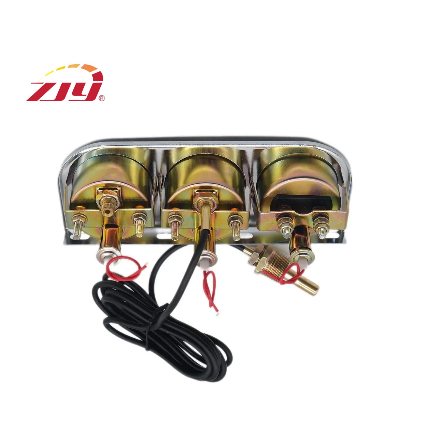Universal 2'' 52mm Chrome Volt Water Temp Oil Pressure Triple 3 Gauge Set Gauges Kit