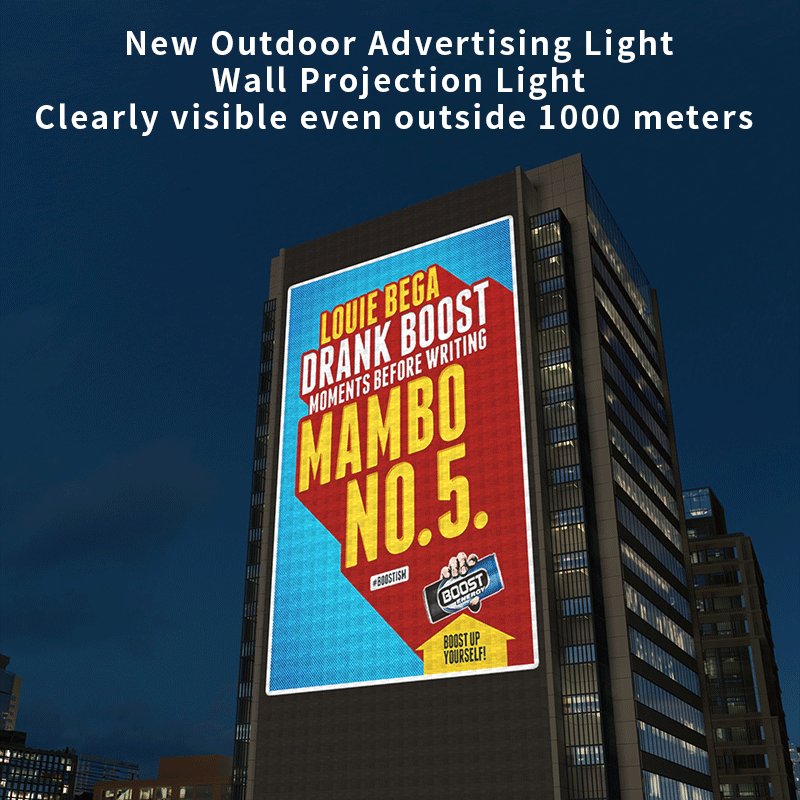 Free Custom Logo Gobo Projector Advertising Lights 60W/100W/150W LED Sign Wall Projection Lamp Outdoor Waterproof IP67 HD&Bright