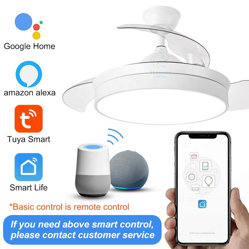 2028 New 42 Inch Invisible Fan Light 110 220v Decorative Bladeless Remote Control