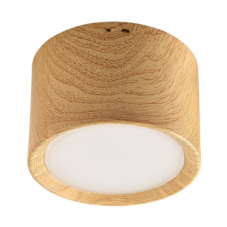 Surface Mounted Round Wooden LED Downlight 5W 3 Colors Ceiling Light Living Room Aisle Study Hotel Exhibition Hall Spotlight
