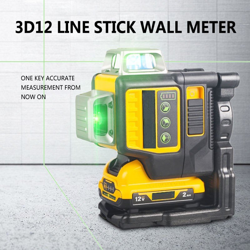 Green Beam 12 Cross Lines Self Leveling 3D Auto Rotary Construction Nivel Lazer 360 Tool Set Laser Level