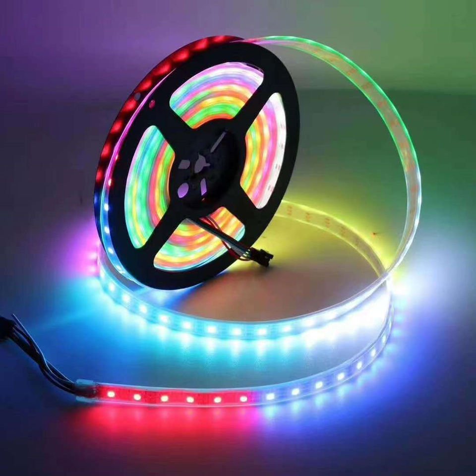 DC5V WS2812B Individually Addressable Led Strip 30/60/100/144 Leds/m Black/White PCB IP30/65/67 Smart RGBIC Led Light 1M to 5M
