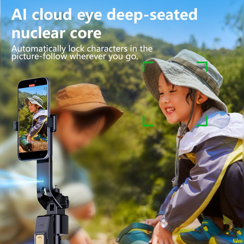 CL12P 1.8m 360 Gimbal Selfie Stick AI Intelligent Auto Face Tracking Tripod Stabilizer Phone Tripod with LED Fill Light