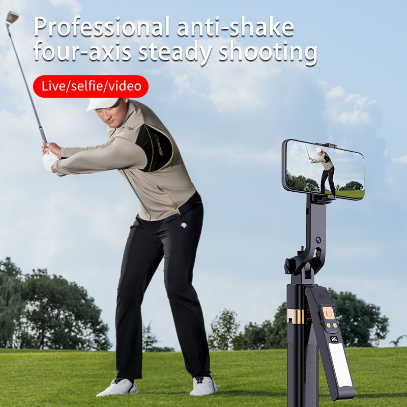 CL12P 1.8m 360 Gimbal Selfie Stick AI Intelligent Auto Face Tracking Tripod Stabilizer Phone Tripod with LED Fill Light