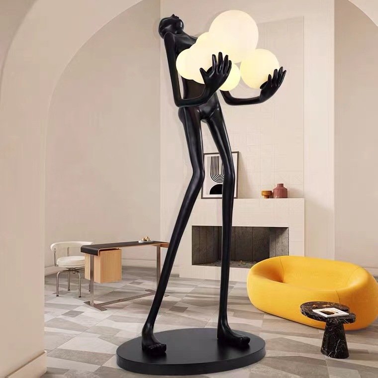 Hotel Nordic Living Room Corner Resin Sculpture Floor Light Designer Modern Minimalist Art Decoration Standing Led Floor Lamp