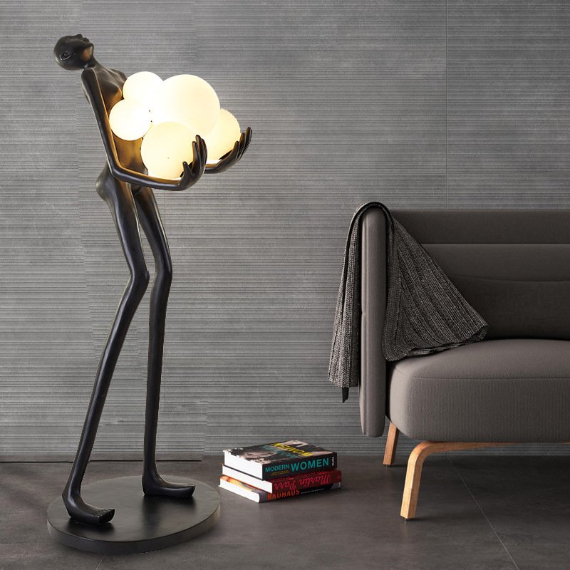 Hotel Nordic Living Room Corner Resin Sculpture Floor Light Designer Modern Minimalist Art Decoration Standing Led Floor Lamp