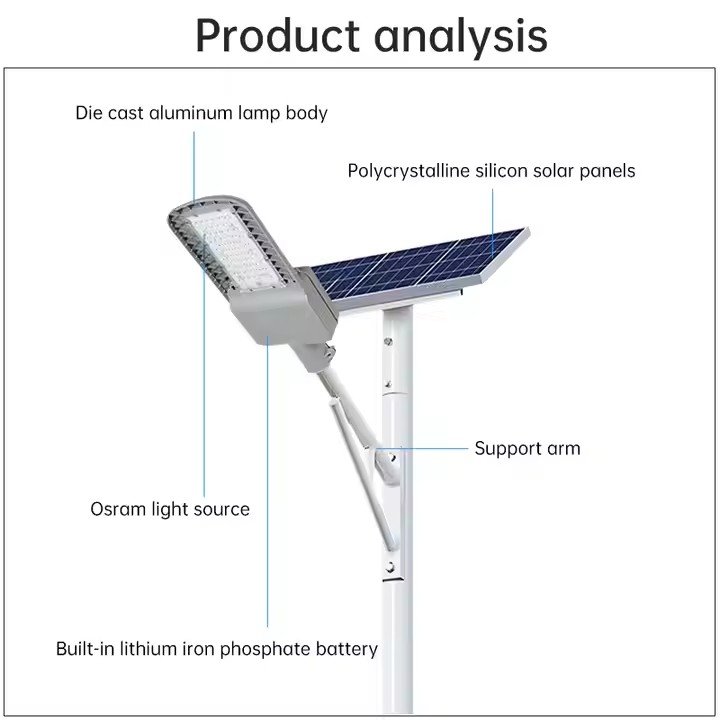 Manufacturer Oem 20w 30w 40w 60w IP65 Waterproof Outdoor Remote Control Split Street Lamp All in Two Led Solar Street Light