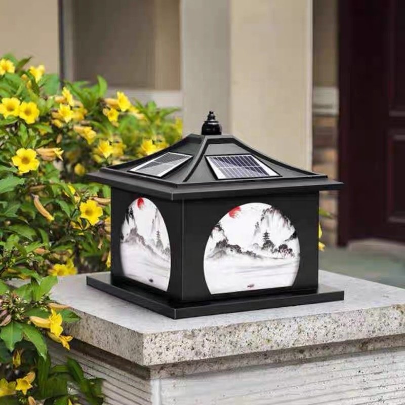 High Quality Solar Outdoor Modern Solar LED Fence Courtyard Villa Garden Decoration Column Lawn Light