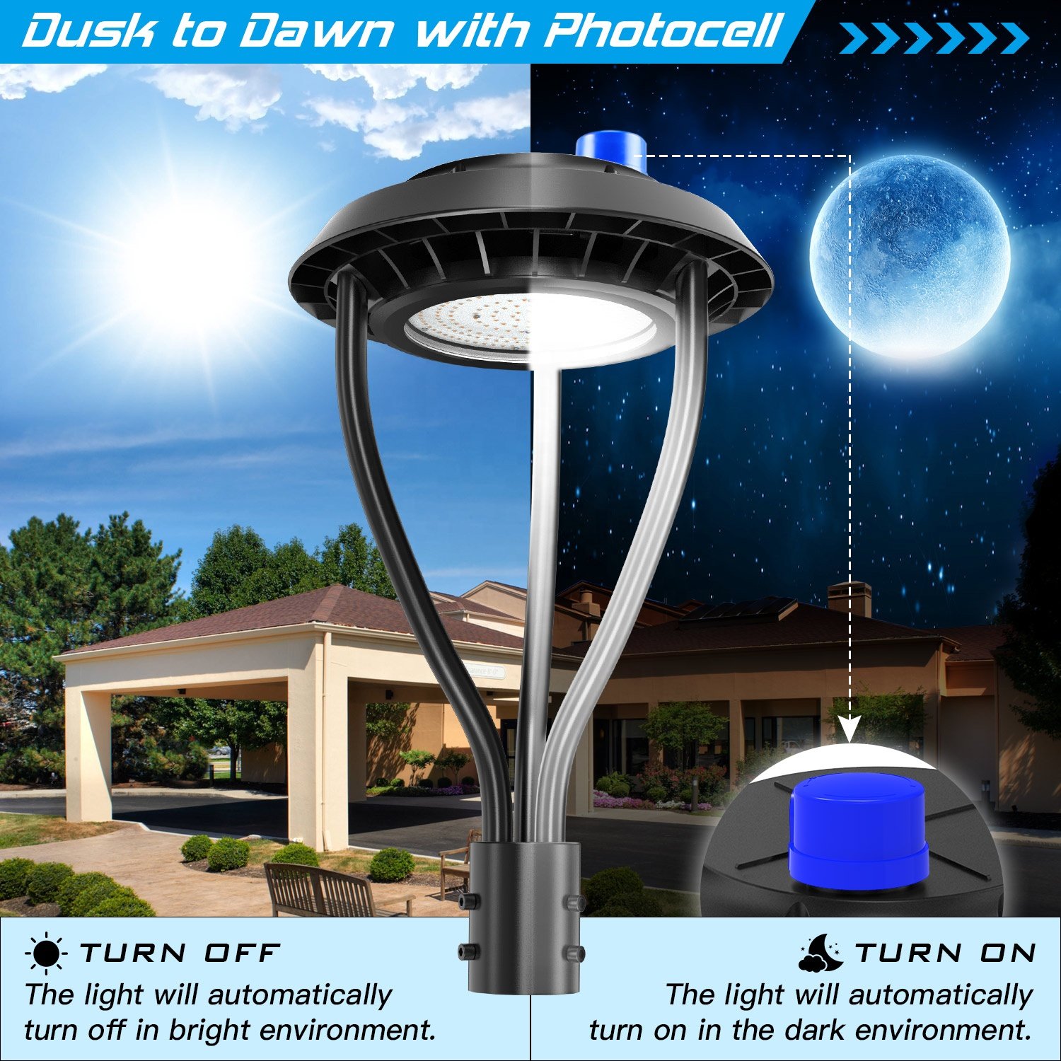 Led Light Garden Waterproof Street Lamp Aluminum Outdoor Lighting Control Street Lamp Durable Road Light Ip66