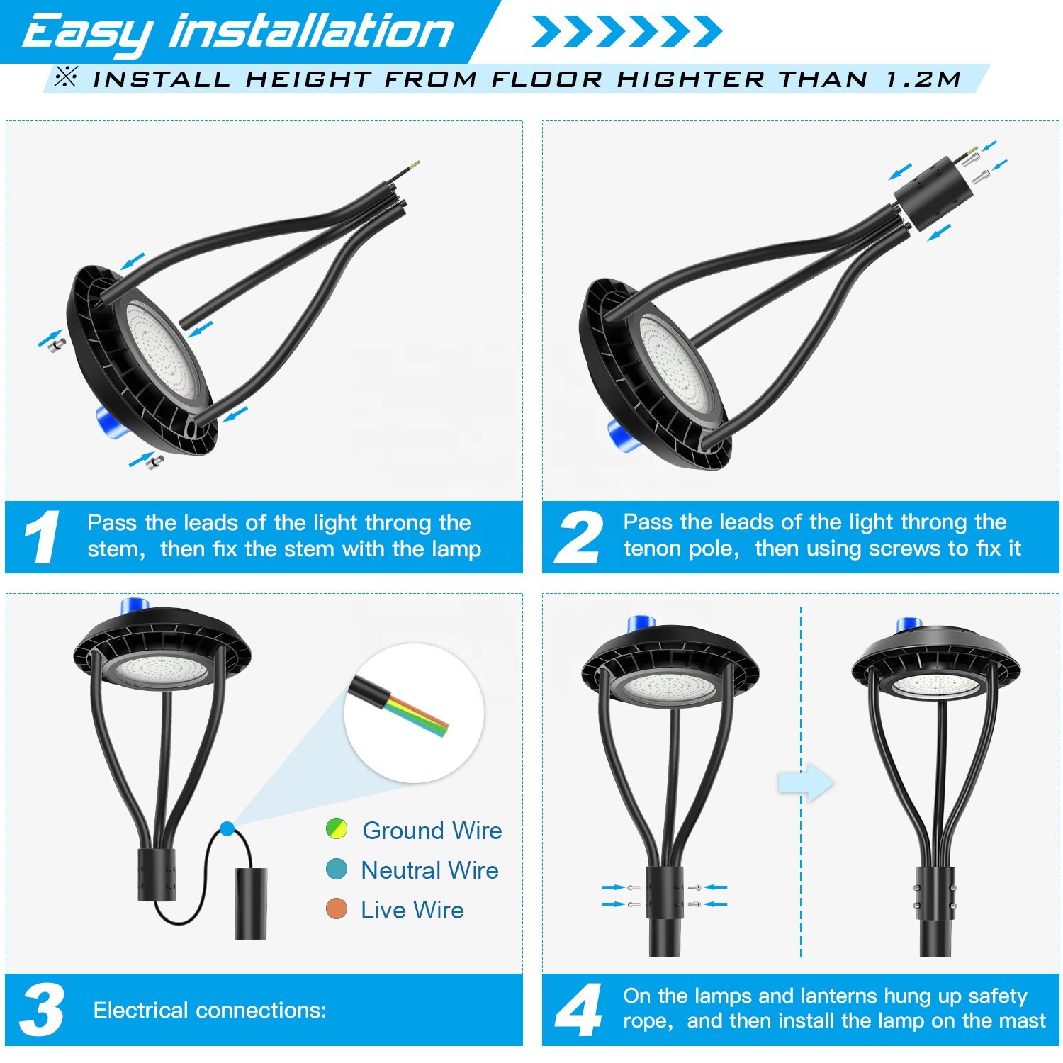 Led Light Garden Waterproof Street Lamp Aluminum Outdoor Lighting Control Street Lamp Durable Road Light Ip66
