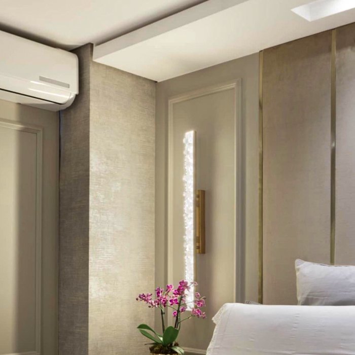 Custom Led Natural Crystal Sconce Wall Lamps Background Wall Line Minimalist Aisle Bedroom Bedside Wall Lamps