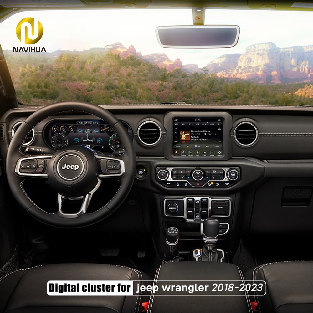 Navihua Virtual Cockpit Digital Cluster LCD Speedometer Dashboard Display Panel for Jeep Wrangler JL 2011-2017 2018-2023