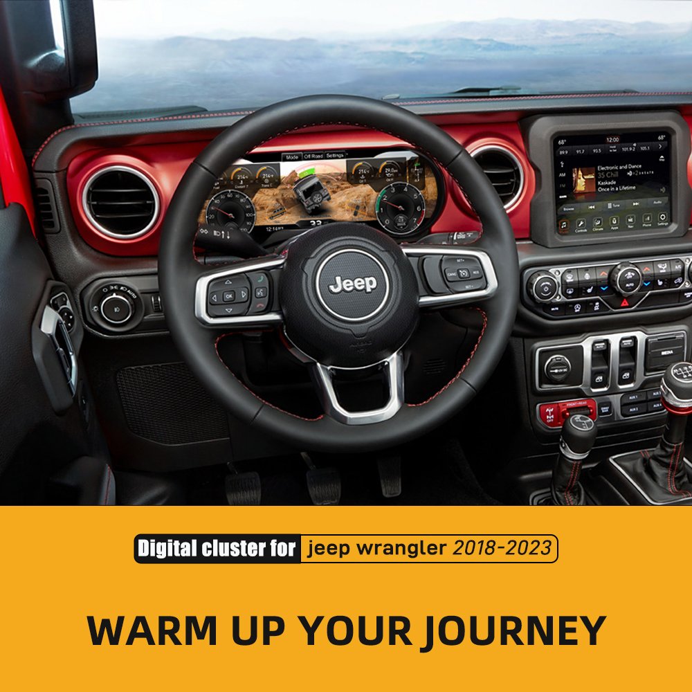 Navihua Virtual Cockpit Digital Cluster LCD Speedometer Dashboard Display Panel for Jeep Wrangler JL 2011-2017 2018-2023