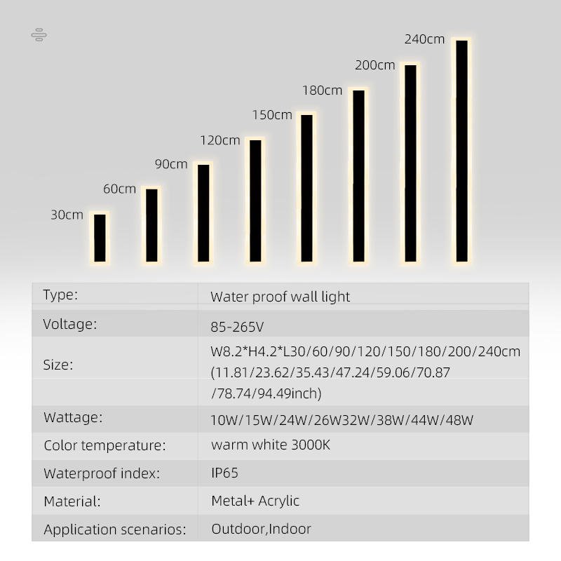 Waterproof Strip Wall Light Highlight Luxury Garden Wall Lights Outdoor Indoor of Light