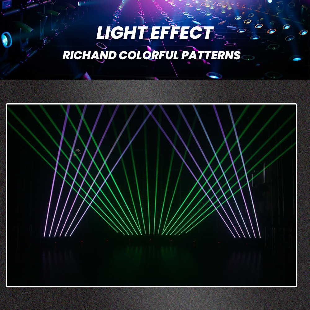Full Color 6 Eyes Dj Laser Light Disco 500mw RGB Lazer Light DMX Stage Moving Head Laser Bar