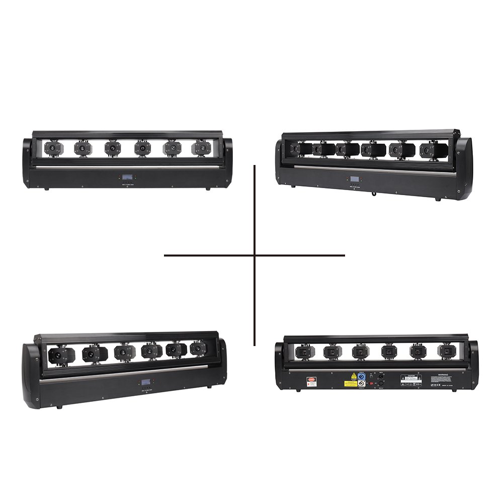 Full Color 6 Eyes Dj Laser Light Disco 500mw RGB Lazer Light DMX Stage Moving Head Laser Bar