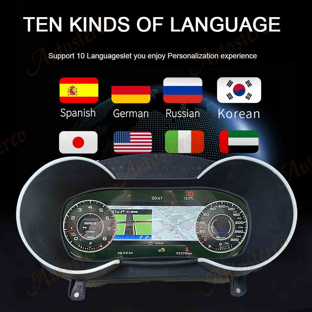 Digital Performance Display for Audi TT 2008-2014 Instrument Panel Speed Meter Car Multimedia Player Dashboard Display