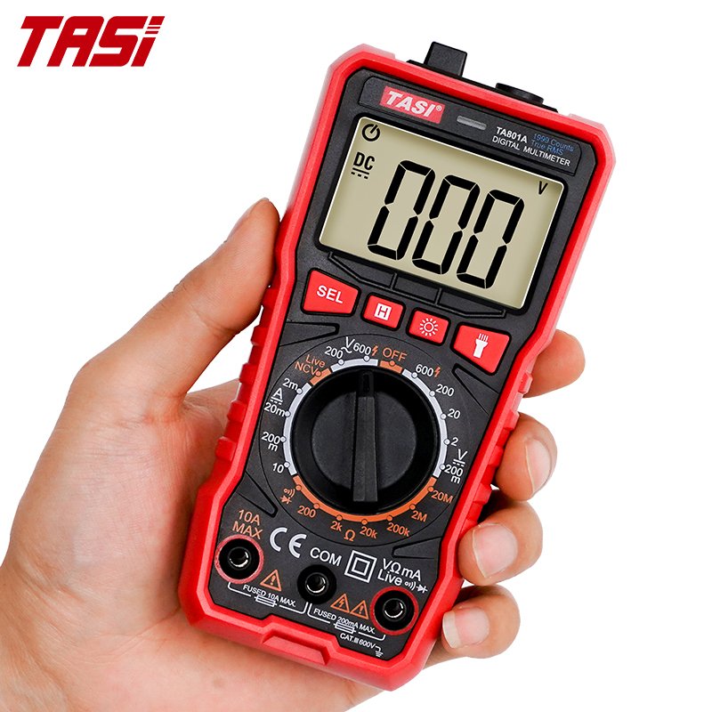 TASI TA801A Digital Multimeter True RMS 600V Auto Range AC DC Voltage Meter Multimeter