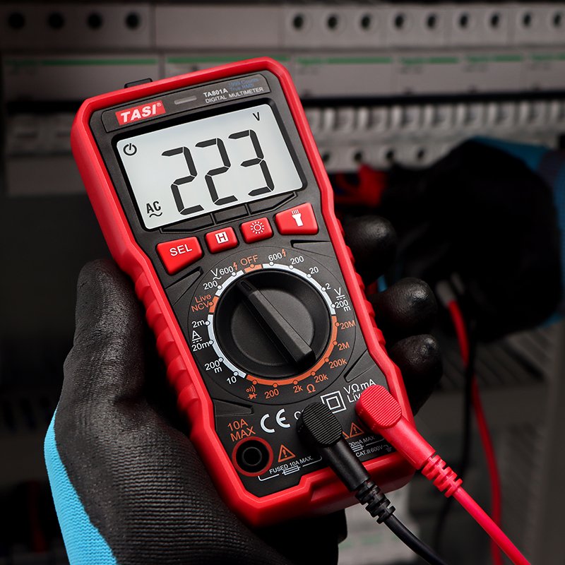 TASI TA801A Digital Multimeter True RMS 600V Auto Range AC DC Voltage Meter Multimeter