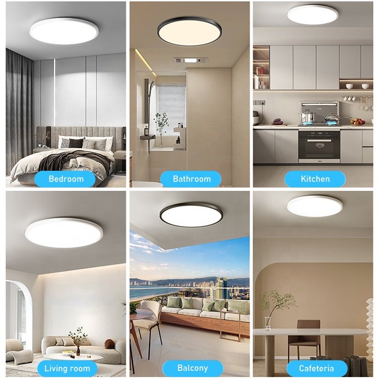 Slim Led Ceiling Light Spot Dimmable Surface Mounted Led Panel Light for Bedroom Home House Living Room Ceiling Light Round