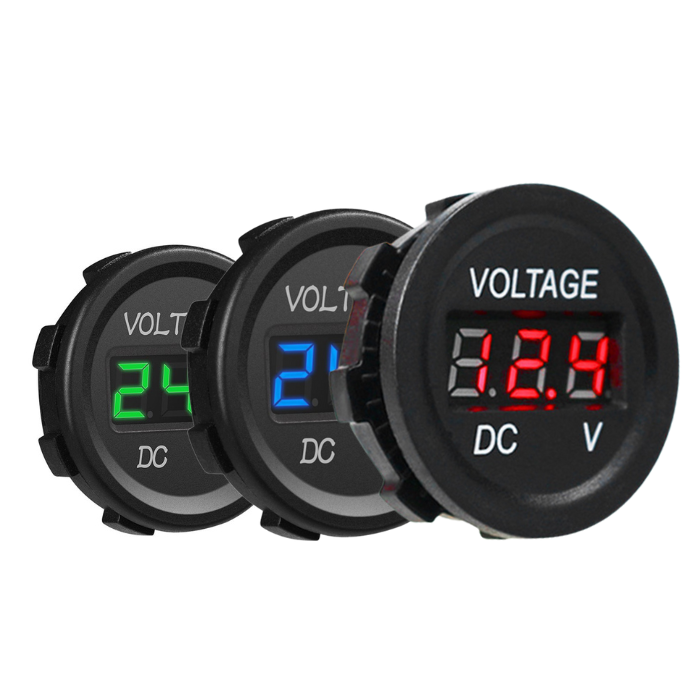 52Mm Auto Meter Gauge Waterproof 12V DC Volt Digital Round Mini Digital Display Voltmeter for Motorcycle Auto Martian