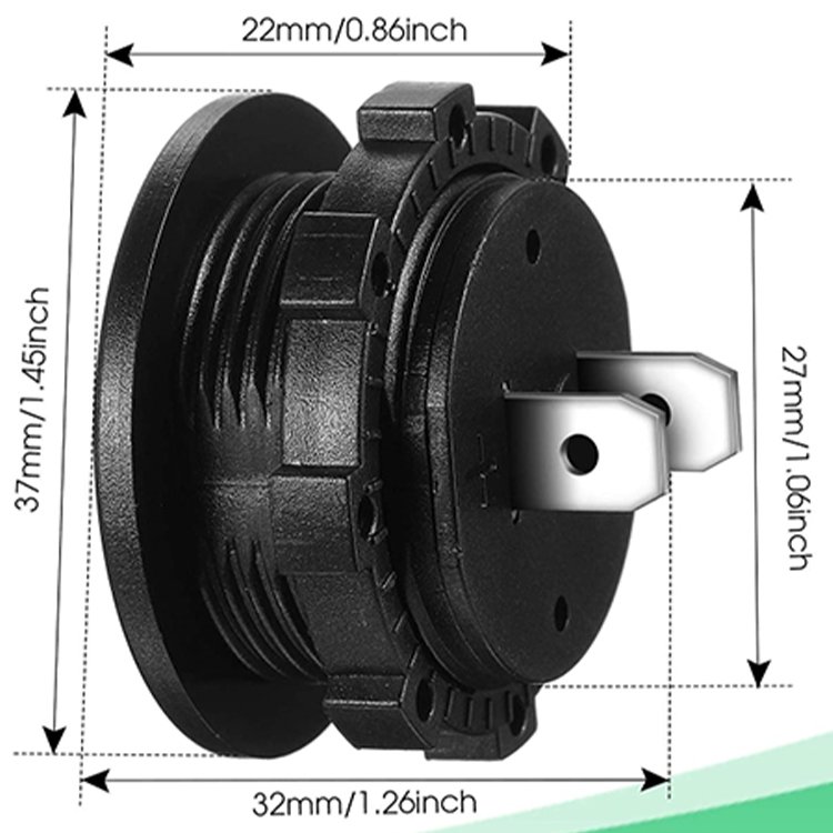 52Mm Auto Meter Gauge Waterproof 12V DC Volt Digital Round Mini Digital Display Voltmeter for Motorcycle Auto Martian
