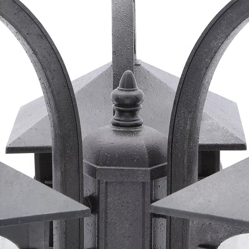 Three head antique style outdoor lighting decoration garden street lamp post creative retro outdoor landscape lamp for garden