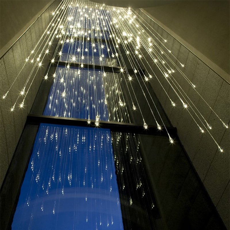 Custom Any Size Giant Led Fiber Optic Lighting Crystals Chandelier
