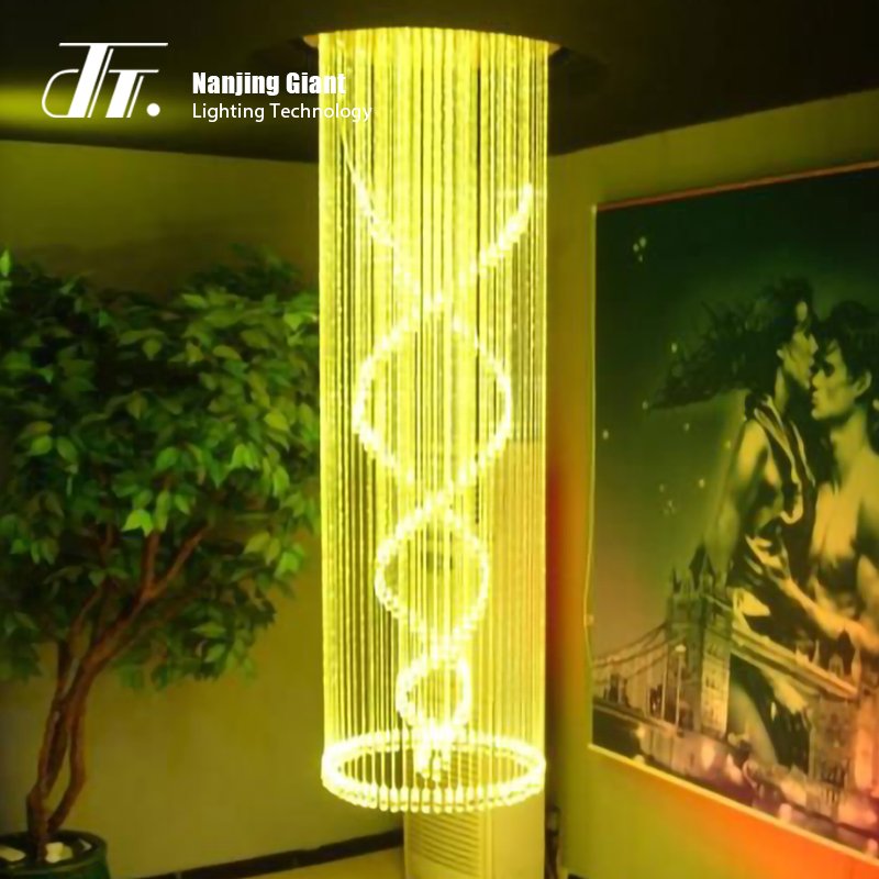 Custom Any Size Giant Led Fiber Optic Lighting Crystals Chandelier