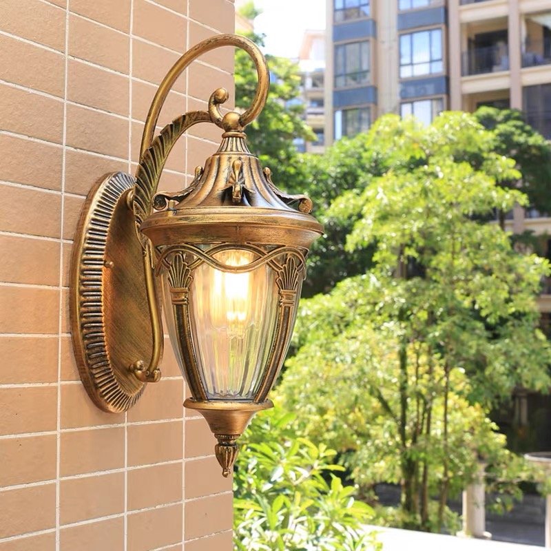 External Outdoor Wall Lamp Main Powered Black Retro Lantern LED Wall Lamp Outdoor Light LED Wall Lamp