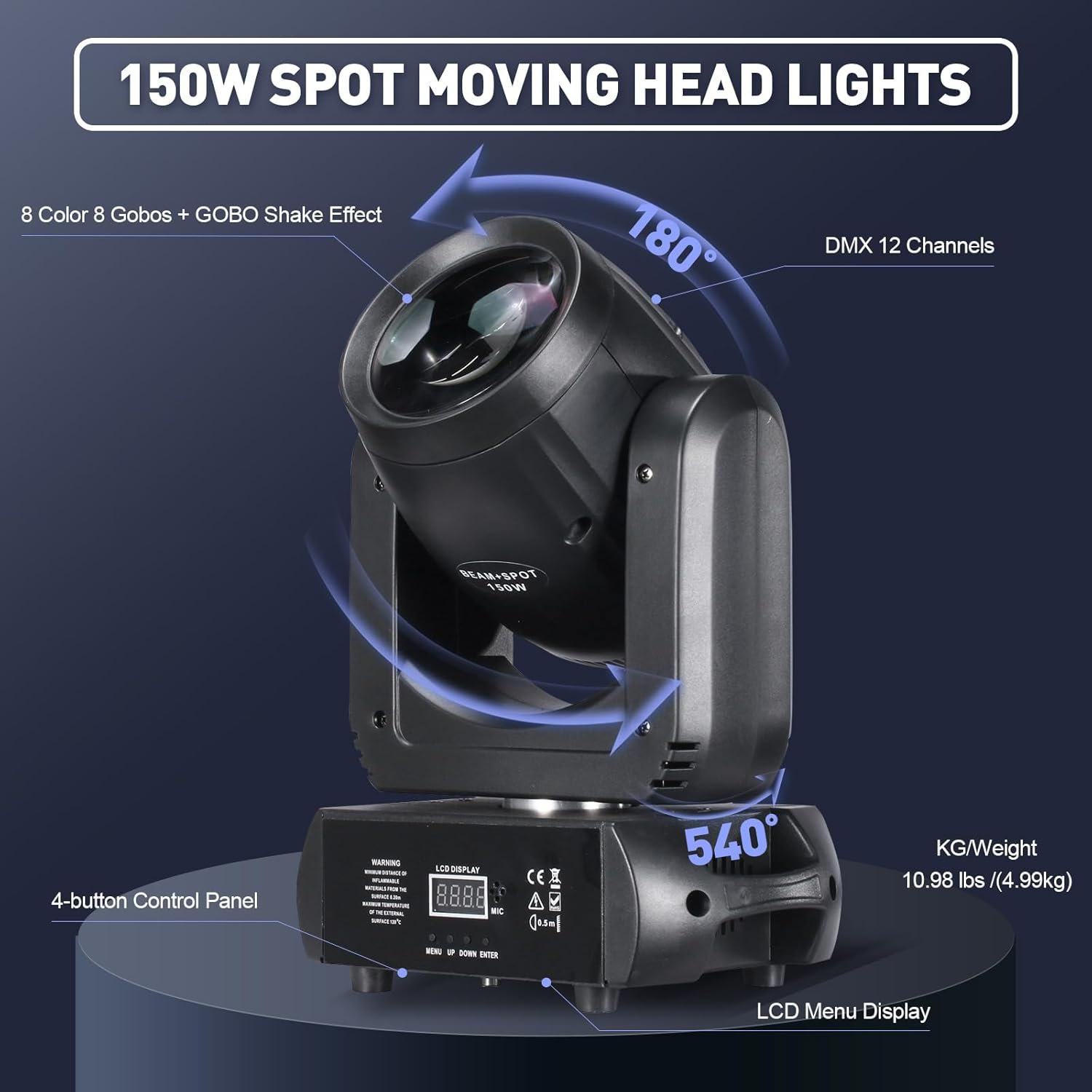 150w Dj Equipment Gobo Spot Beam Led Moving Head Dj Party Disco Led Stage Lights