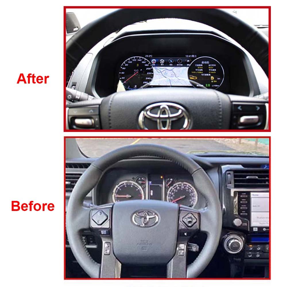 12.3" LCD Screen Auto Meter Instrument Cockpit Display for Toyota Alphard 20/30 Series 2008-2018 Dashboard Digital Cluster