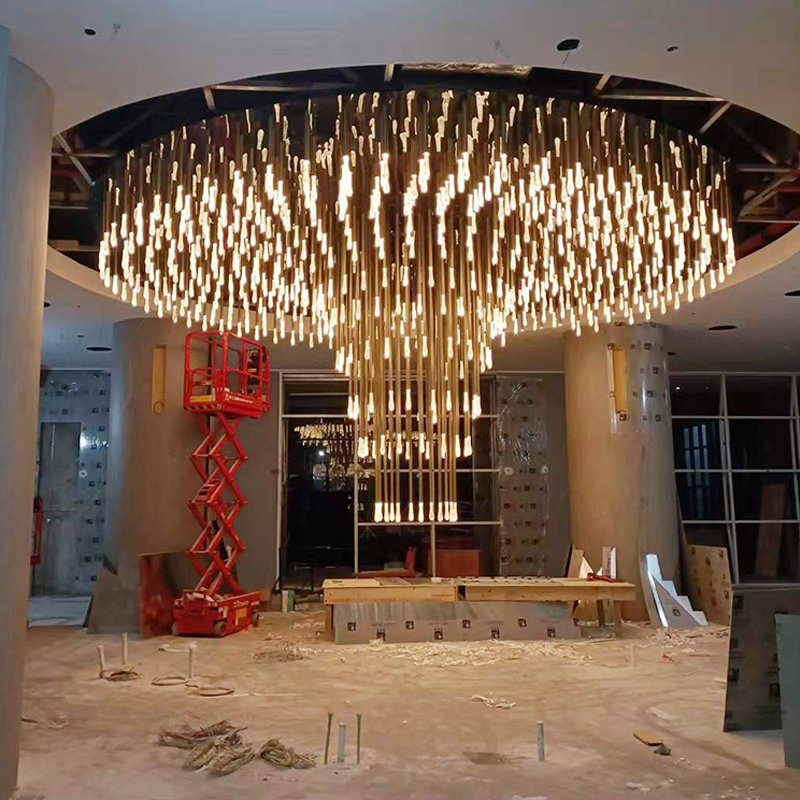 Hotel Chandelier Engineering Chandelier Ceiling Living Room Chandelier Modern Luxury Villa Double Loft Hanging Lamp