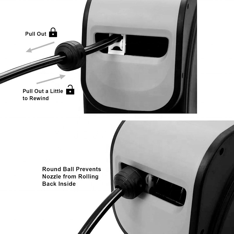 Auto Retractable Multi Pattern Hose Reel Gardenia Auto Retracting Hose Reel Water Pipe Tube for Outside Car Wash Water Hose Reel