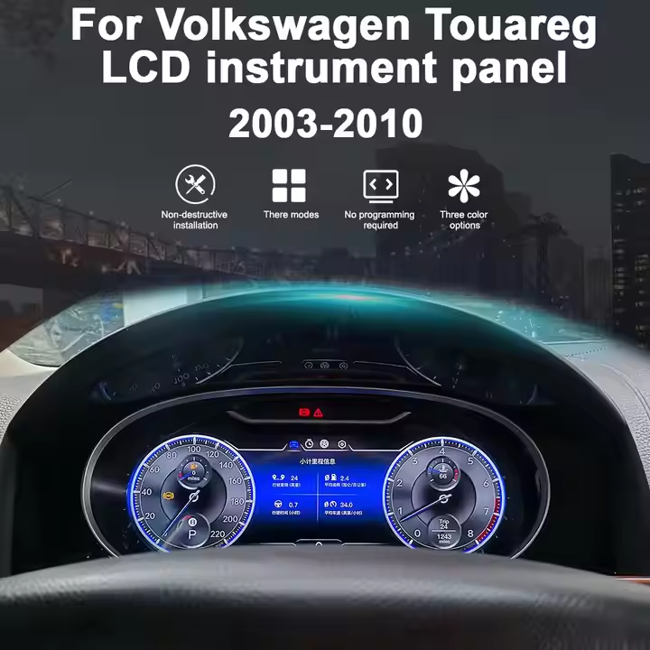 12.3'' Car LCD Digital Dashboard Cluster for VW Volkswagen Touareg 2003-2010 Auto Speedometer Virtual Instrument Paneel Cockpit