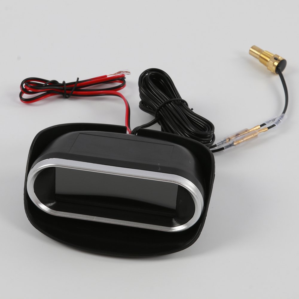 Ramainer Universal 2 in 1 LCD Car Digital Water Temp Gauge Voltmeter Water Temperature Sensor 10mm 12V 24V Volt Meter
