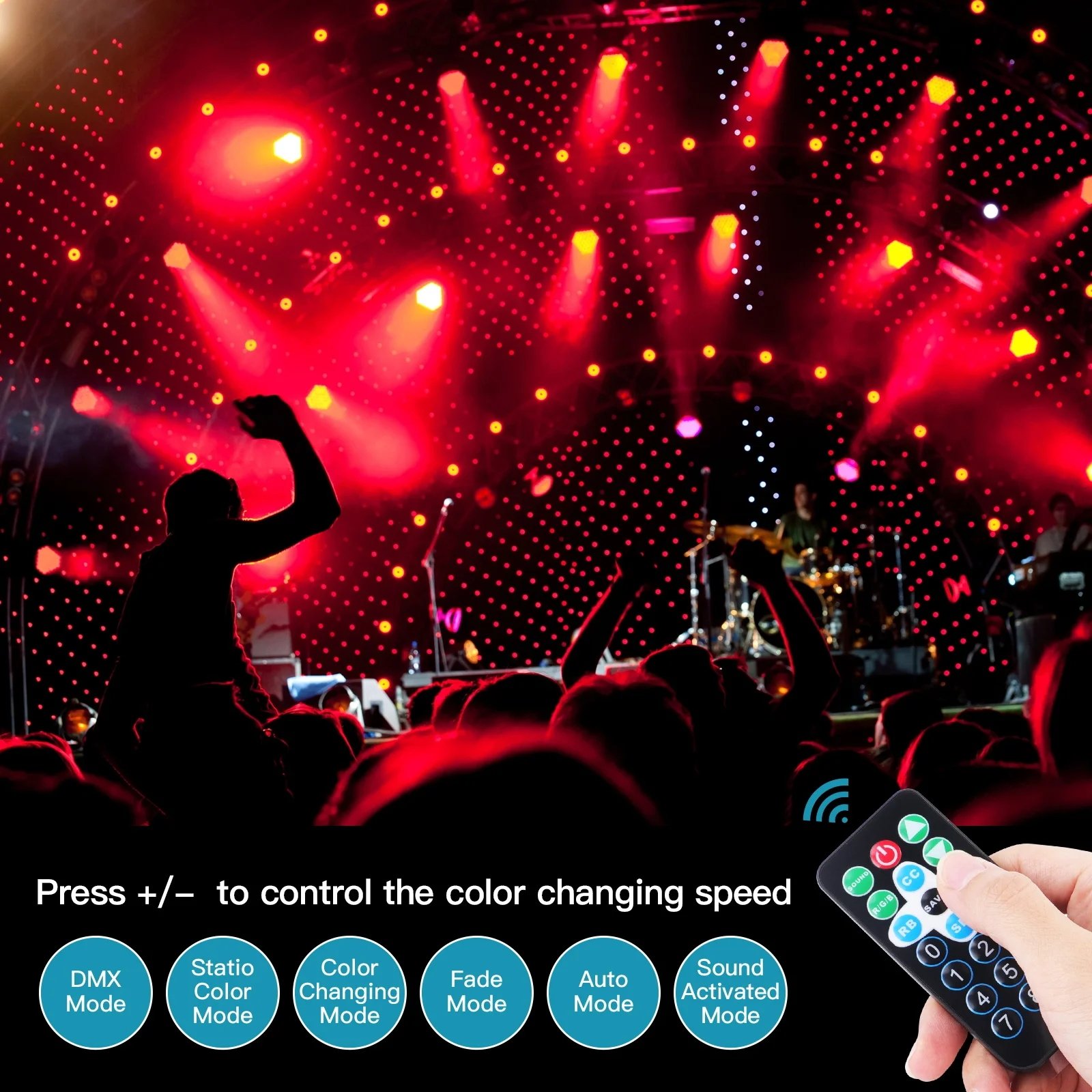 RGB Led Light DMX Strobe Channel Sound Activated Party Light for Nightclub Party Disco DJ Concert Night Stage Lights