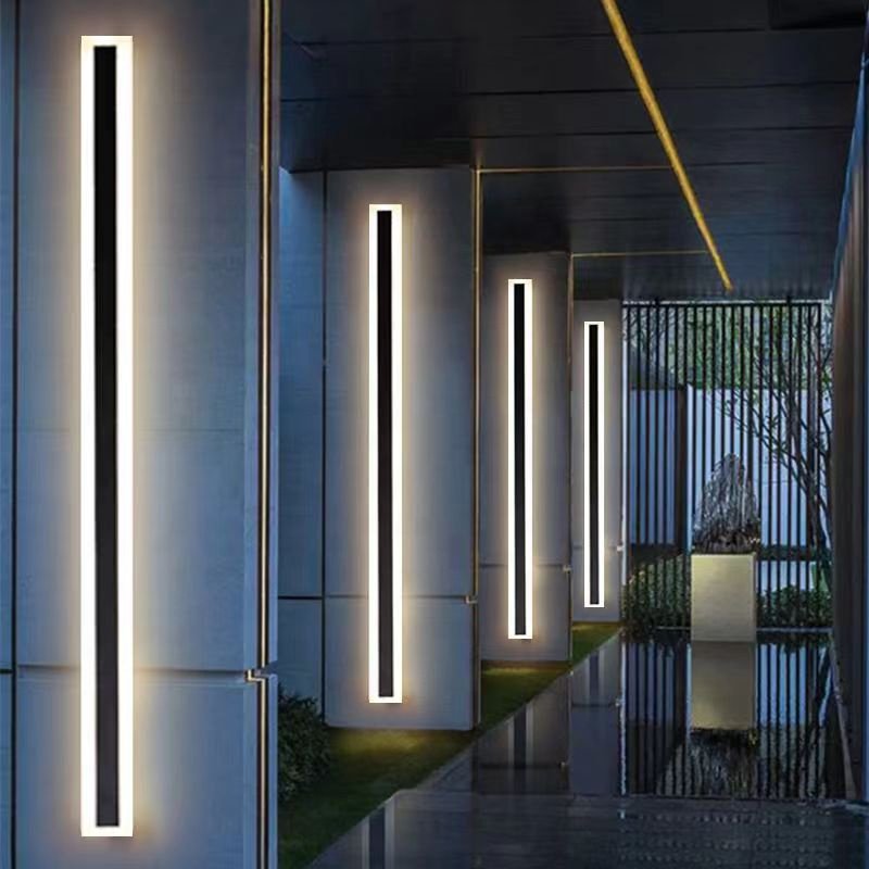 Modern IP65 Waterproof Outdoor Exterior LED Linear Strip Wall Mounted Light for Wall Home Courtyard Outdoor Wall Light