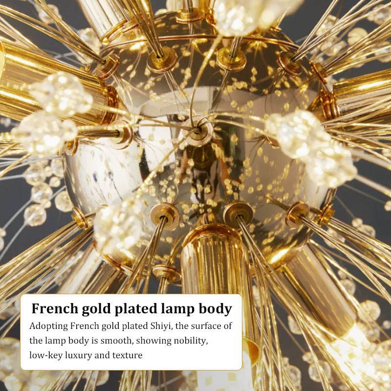 Modern Nordic Decorative Hanging Crystal Bulb Dandelion Living Dining Room Home Decoration LED Chandeliers Pendant Lights