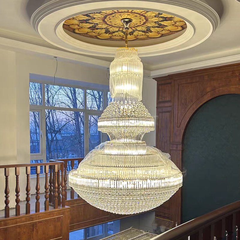 New Product Decorative Hotel Dinging Room Custom Project Luxury Crystal Glass Led Chandelier Light